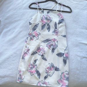 Tobi White and Pink Floral Cocktial Dress